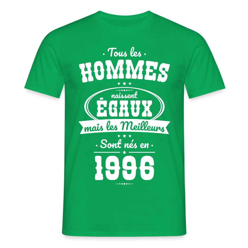 T-shirt anniversaire homme 30 ans – Les meilleurs sont nés en 1996 - vert