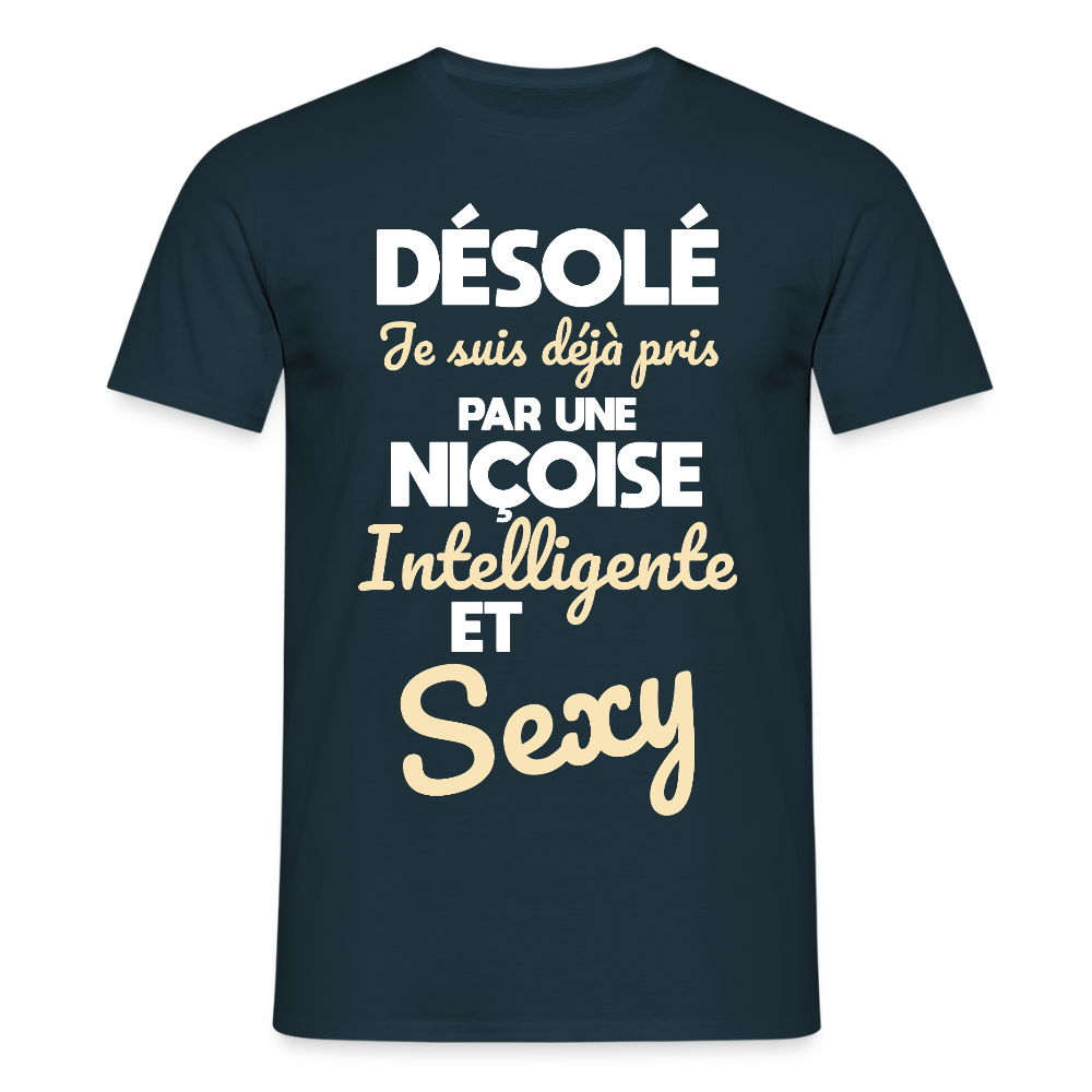 T-shirt Homme -  Je suis déjà pris par une Niçoise intelligente et sexy - marine