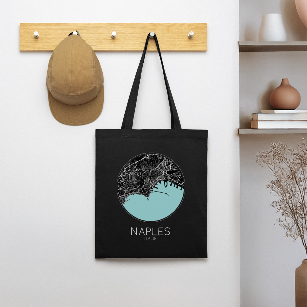 Tote Bag Naples Bio – Plan de Naples - noir