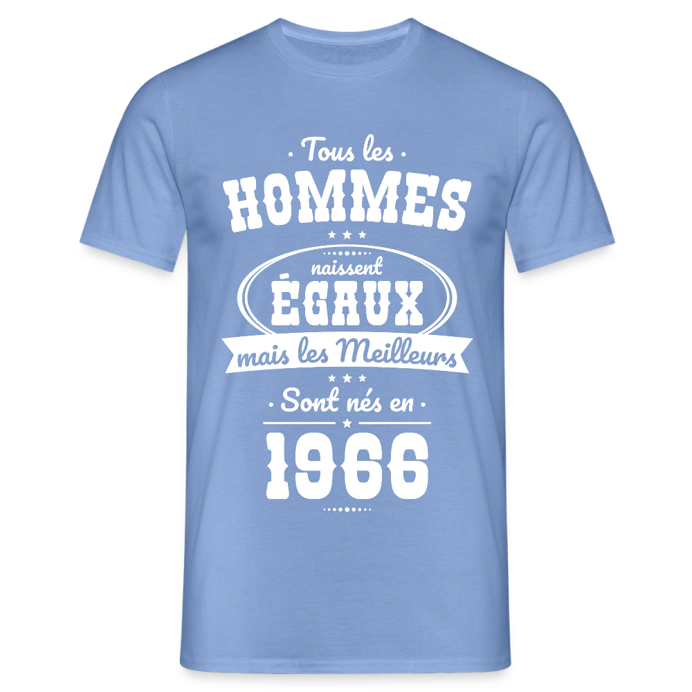T-shirt anniversaire homme 60 ans – Les meilleurs sont nés en 1966 - carolina blue