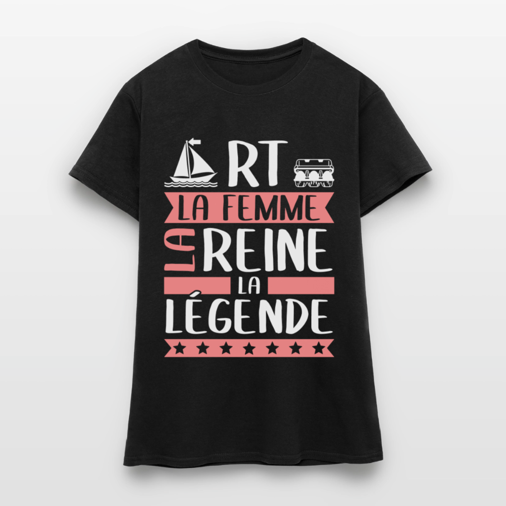 T-shirt femme Marthe rébus – La femme, la reine, la légende - noir