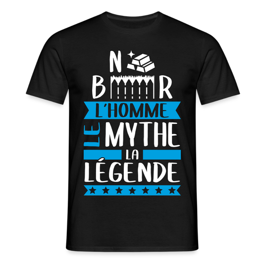 T-shirt homme Norbert rébus – L’homme, le mythe, la légende - noir