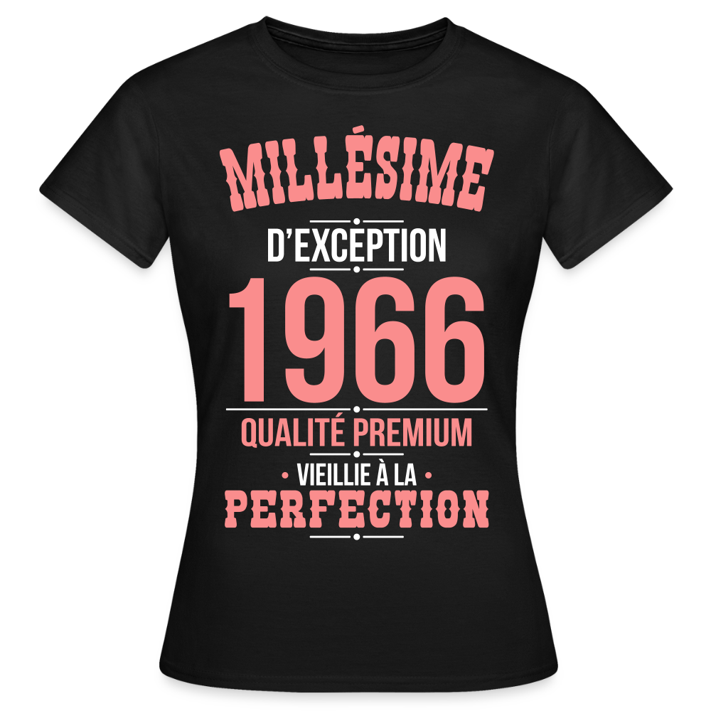 T-shirt Femme 60 Ans 1966 – Millésime d’Exception 1966 - noir