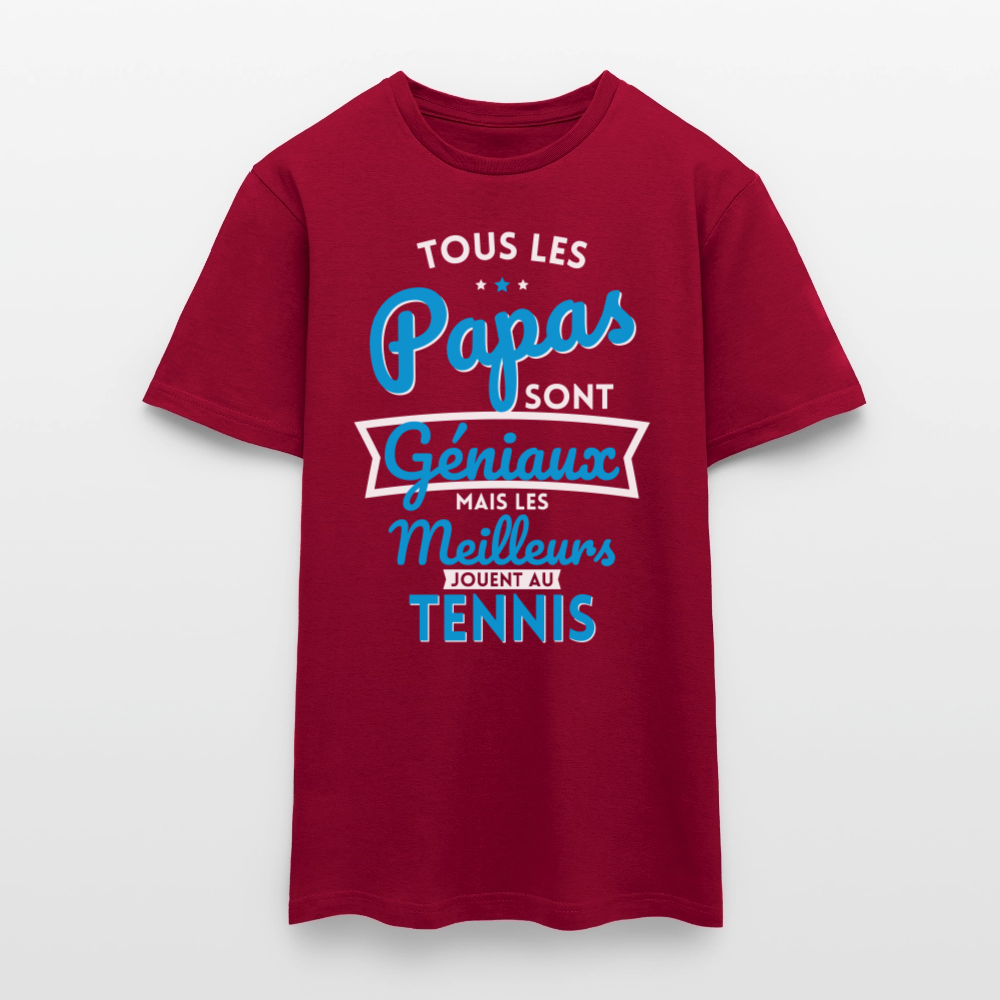 T-shirt Homme - Papas géniaux - Les meilleurs jouent au tennis - rouge brique