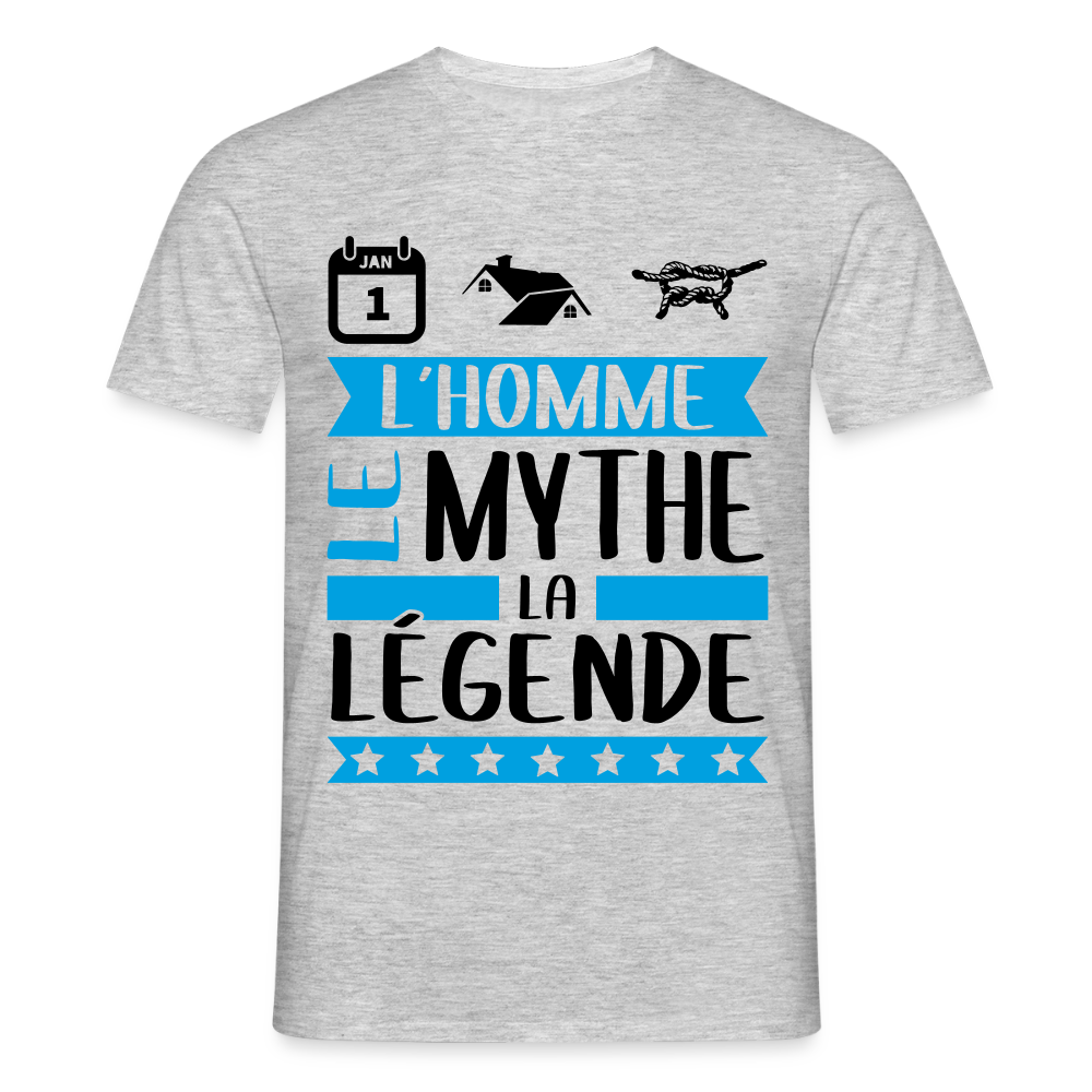 T-shirt homme coloris clair Antoine rébus – L’homme, le mythe, la légende - gris chiné