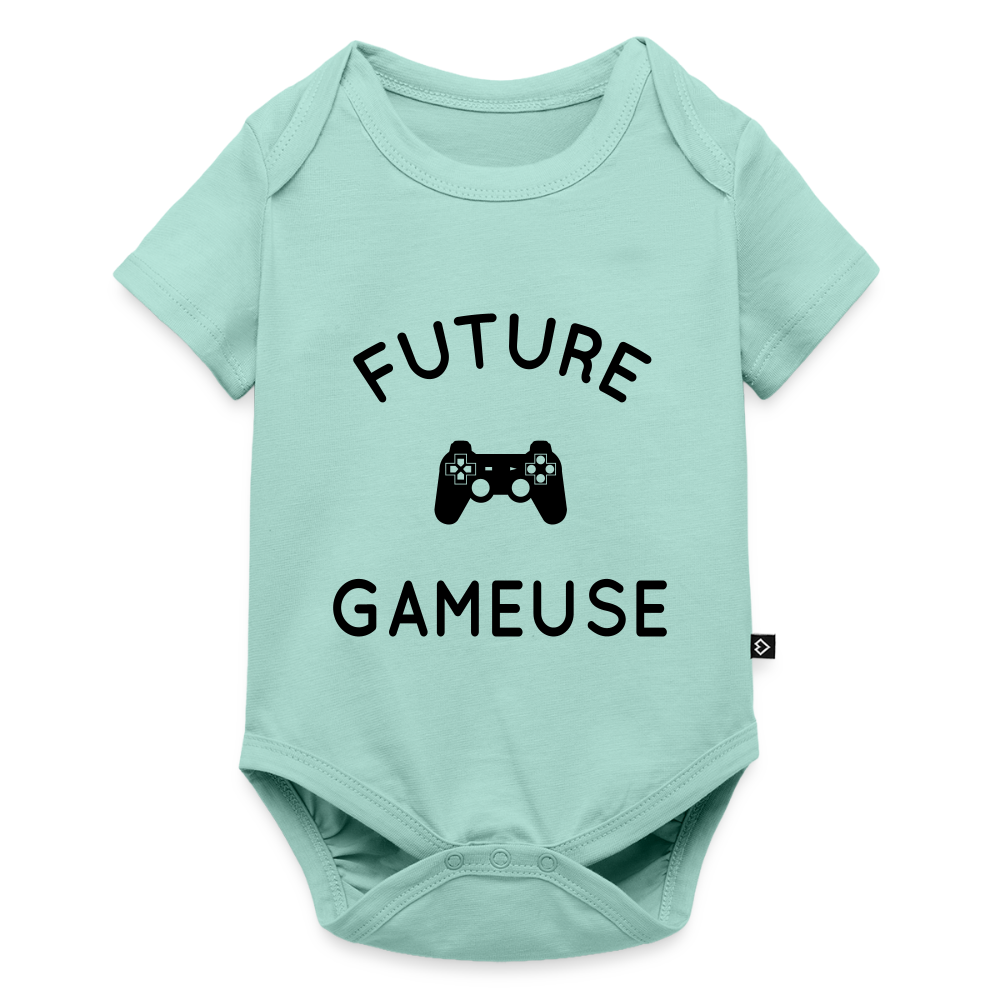 Body Bébé bio manches courtes - Future gameuse - menthe 