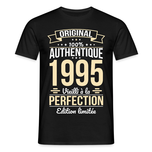T-shirt Homme - Anniversaire 30 Ans - Original 1995 - noir