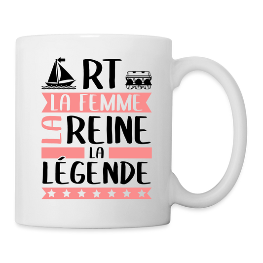 Mug blanc Marthe rébus – La femme, la reine, la légende - blanc