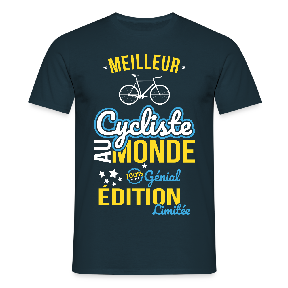 T-shirt Homme - Meilleur Cycliste au monde - 100% génial - marine