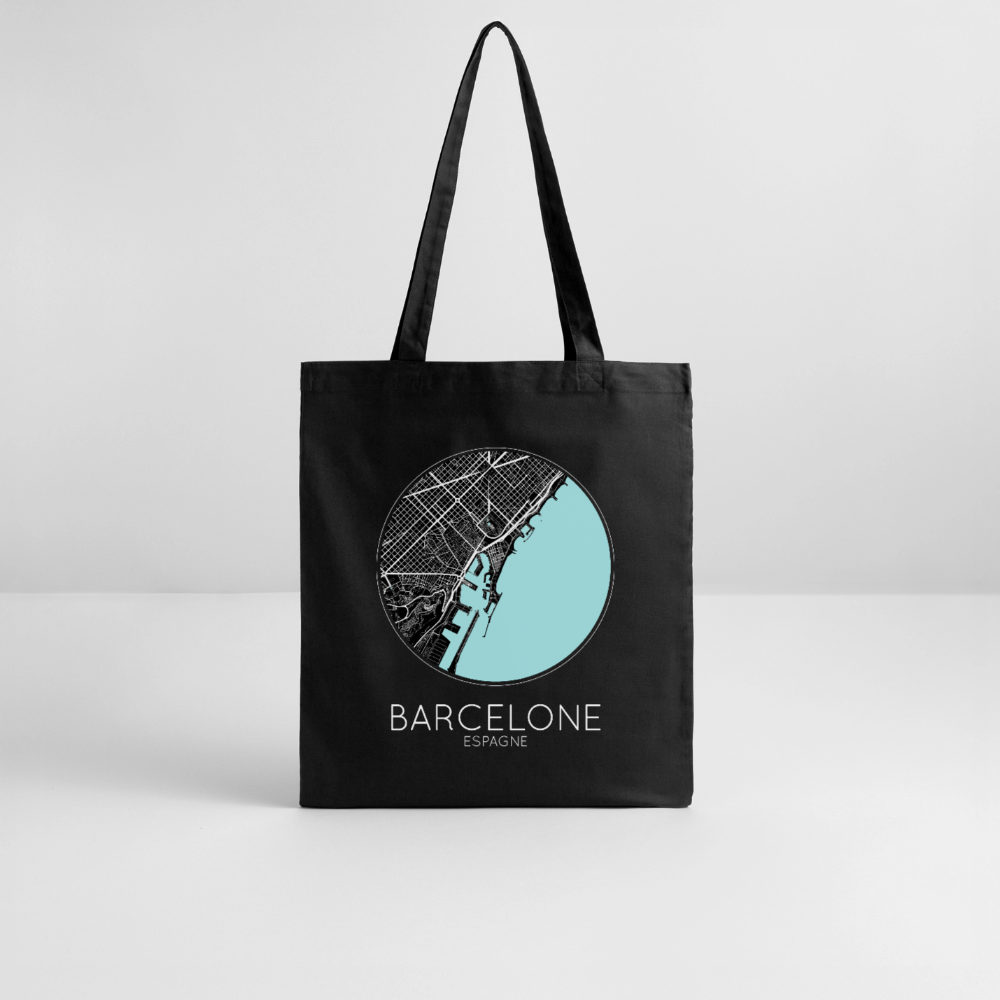 Tote Bag Barcelone Bio – Plan de Barcelone - noir