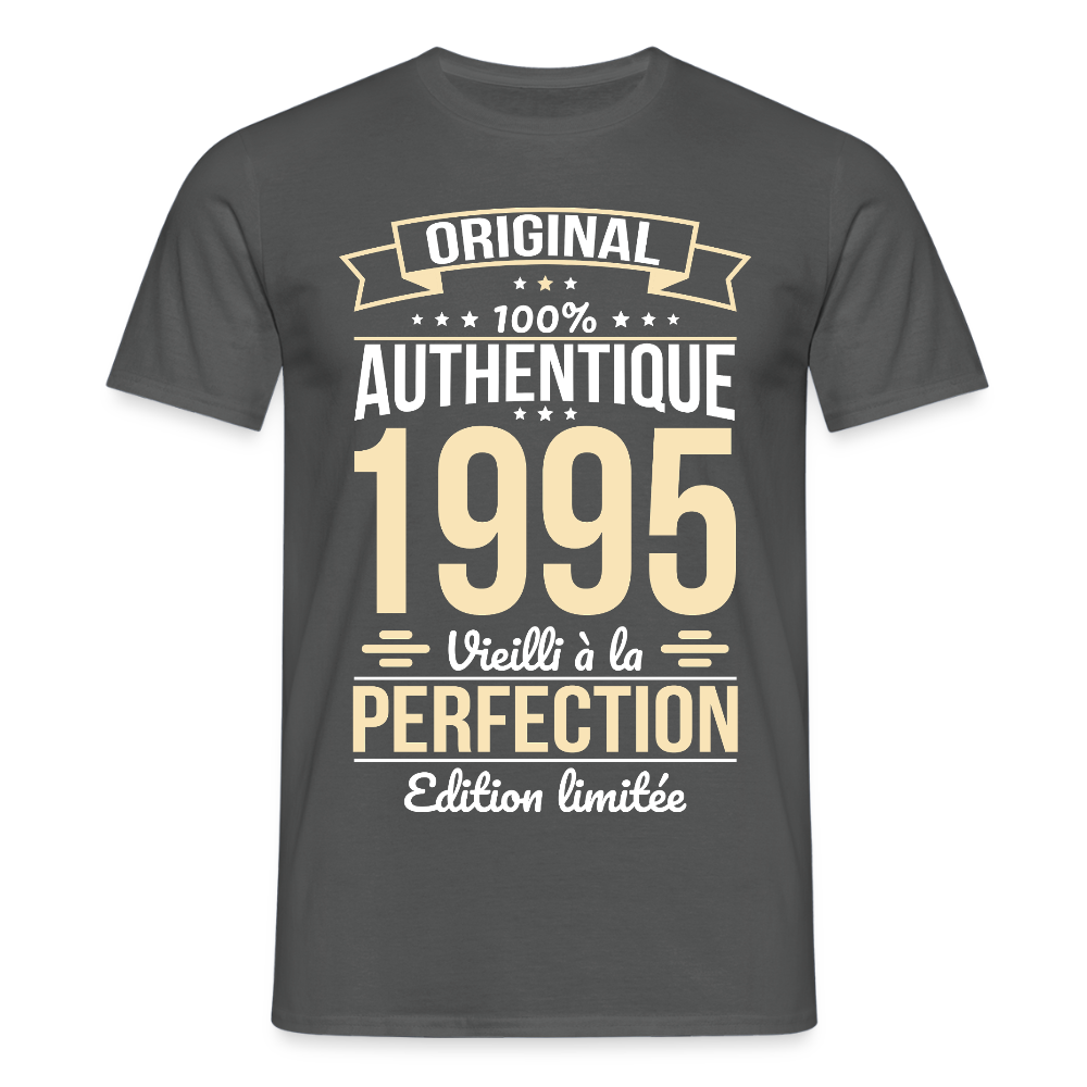 T-shirt Homme - Anniversaire 30 Ans - Original 1995 - charbon