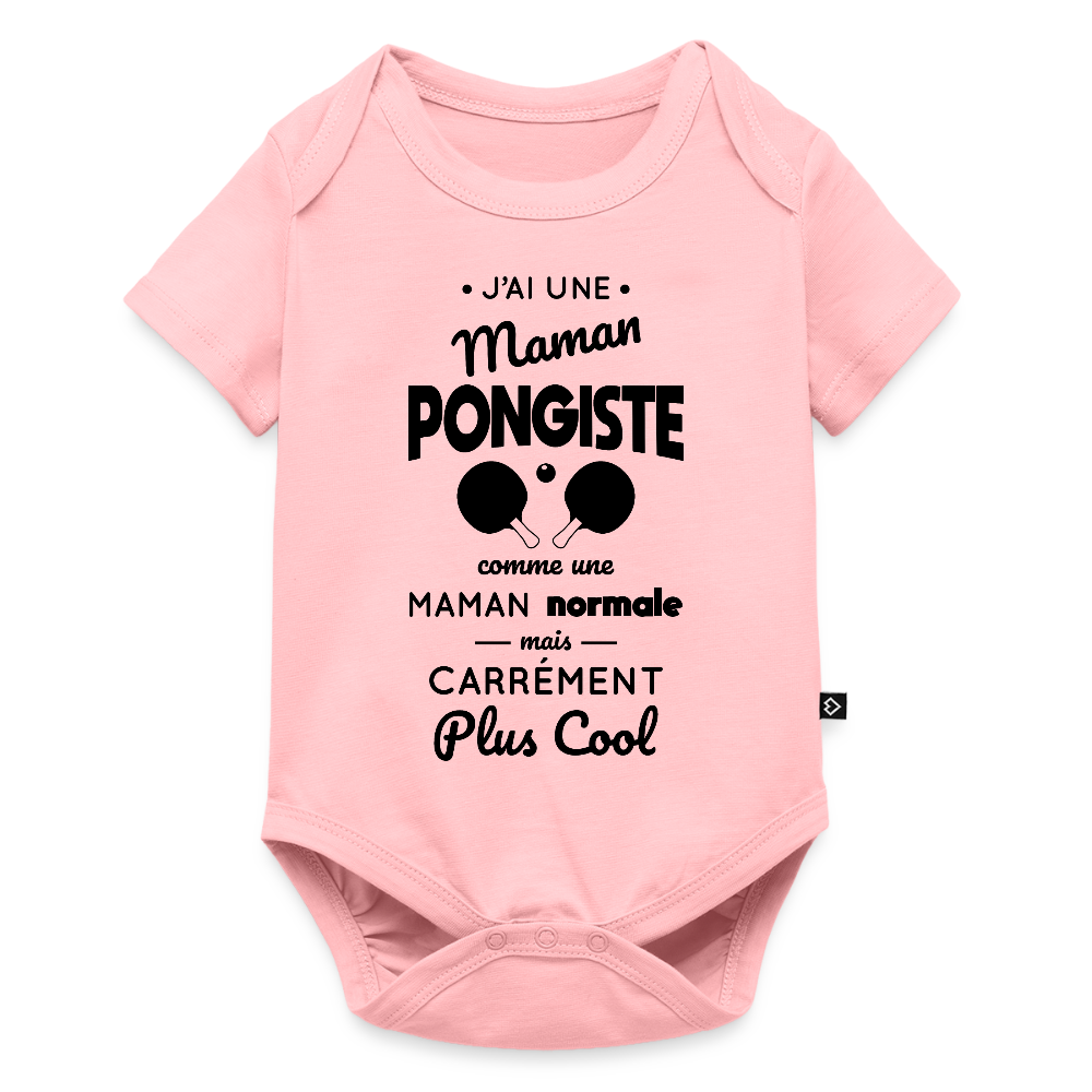 Body Bébé bio manches courtes - J'ai une maman pongiste - rose
