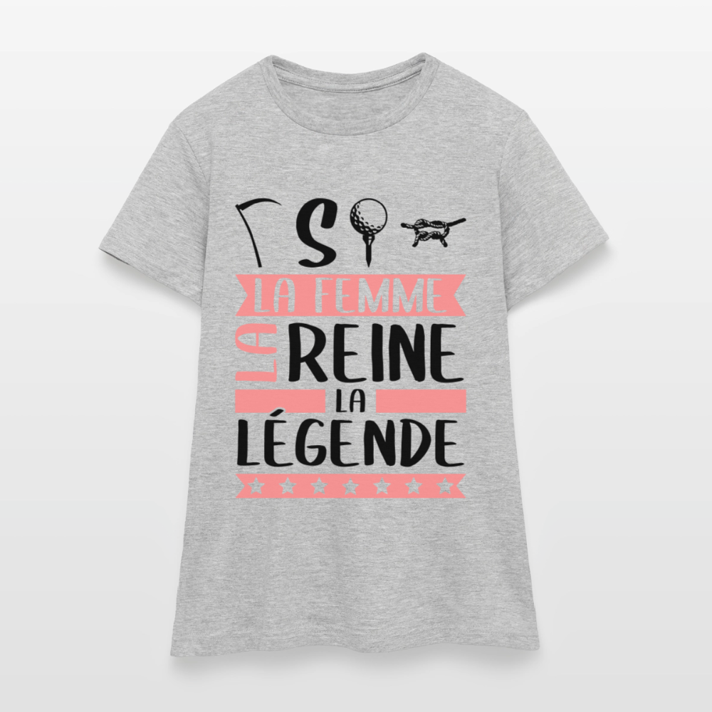 T-shirt femme coloris clair Faustine rébus – La femme, la reine, la légende - gris chiné