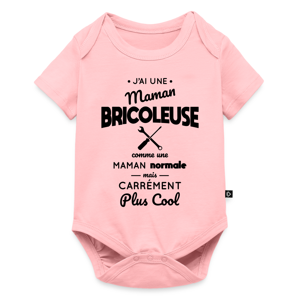 Body Bébé bio manches courtes - J'ai une maman bricoleuse - rose