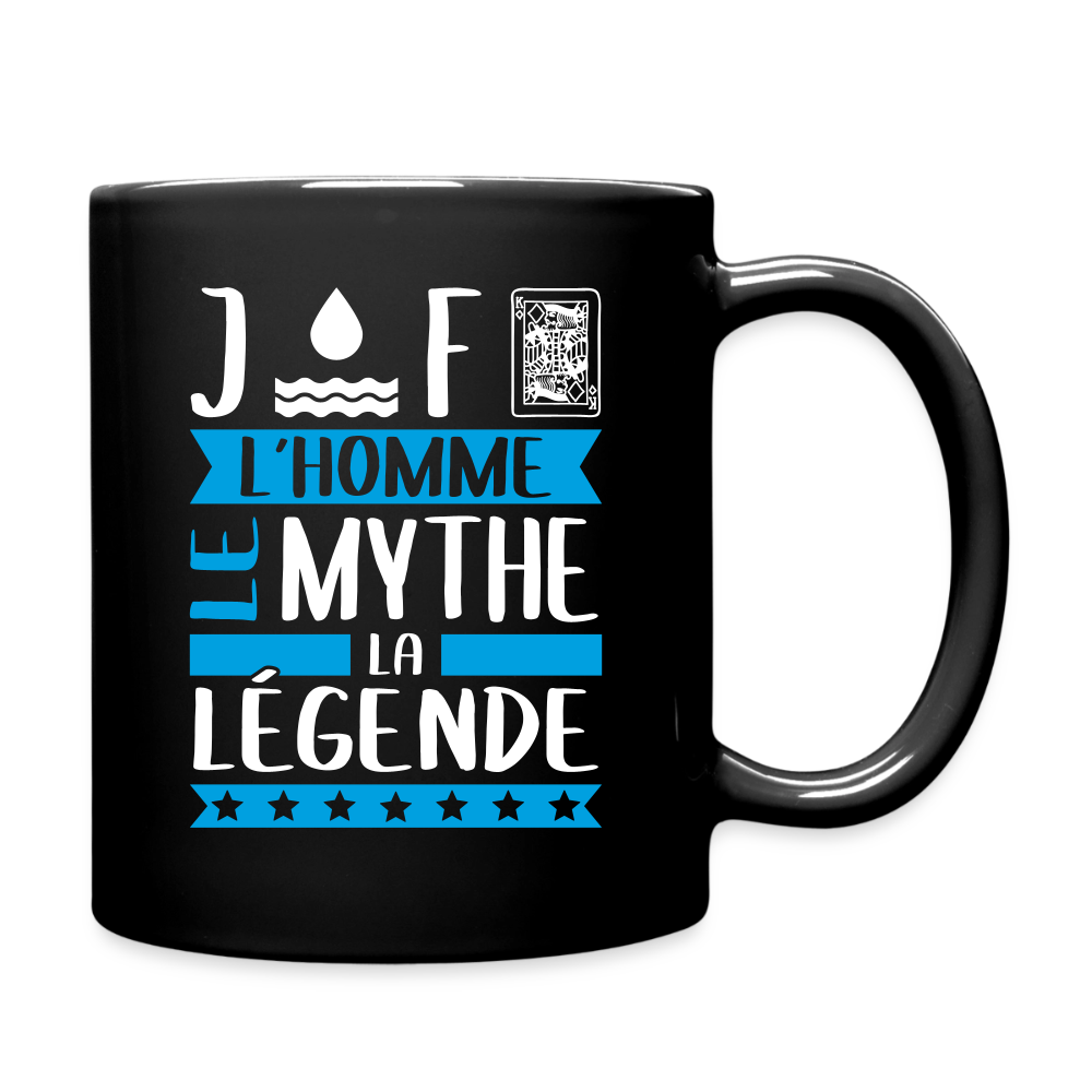 Mug uni Geoffroy rébus – L’homme, le mythe, la légende - noir