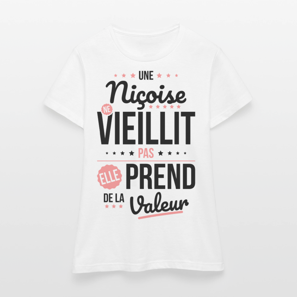 T-shirt Femme - Une Niçoise ne vieillit pas - blanc