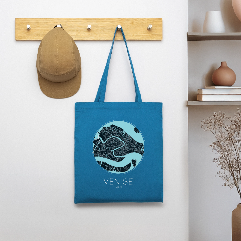 Tote Bag Venise Bio – Plan de Venise - bleu royal