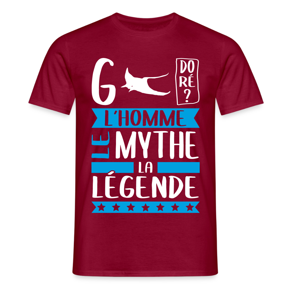 T-shirt homme Jérémy rébus – L’homme, le mythe, la légende - rouge brique