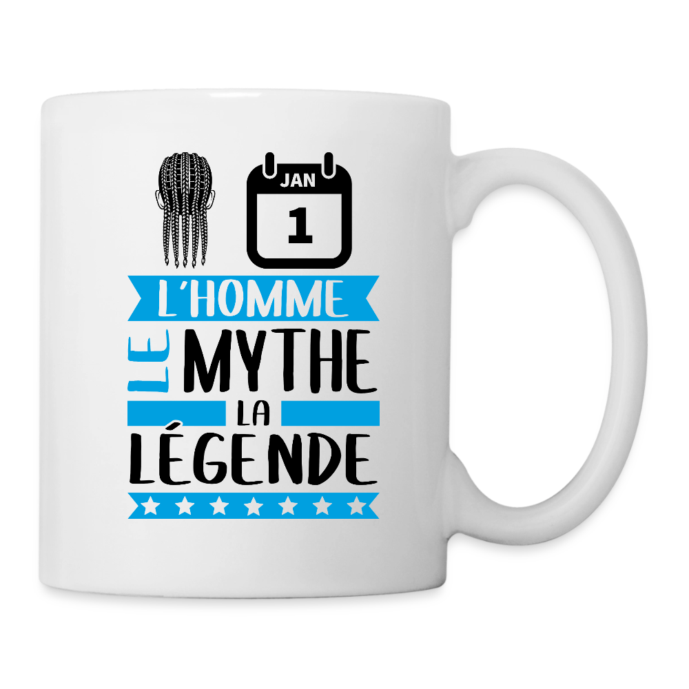 Mug blanc Nathan rébus – L’homme, le mythe, la légende - blanc