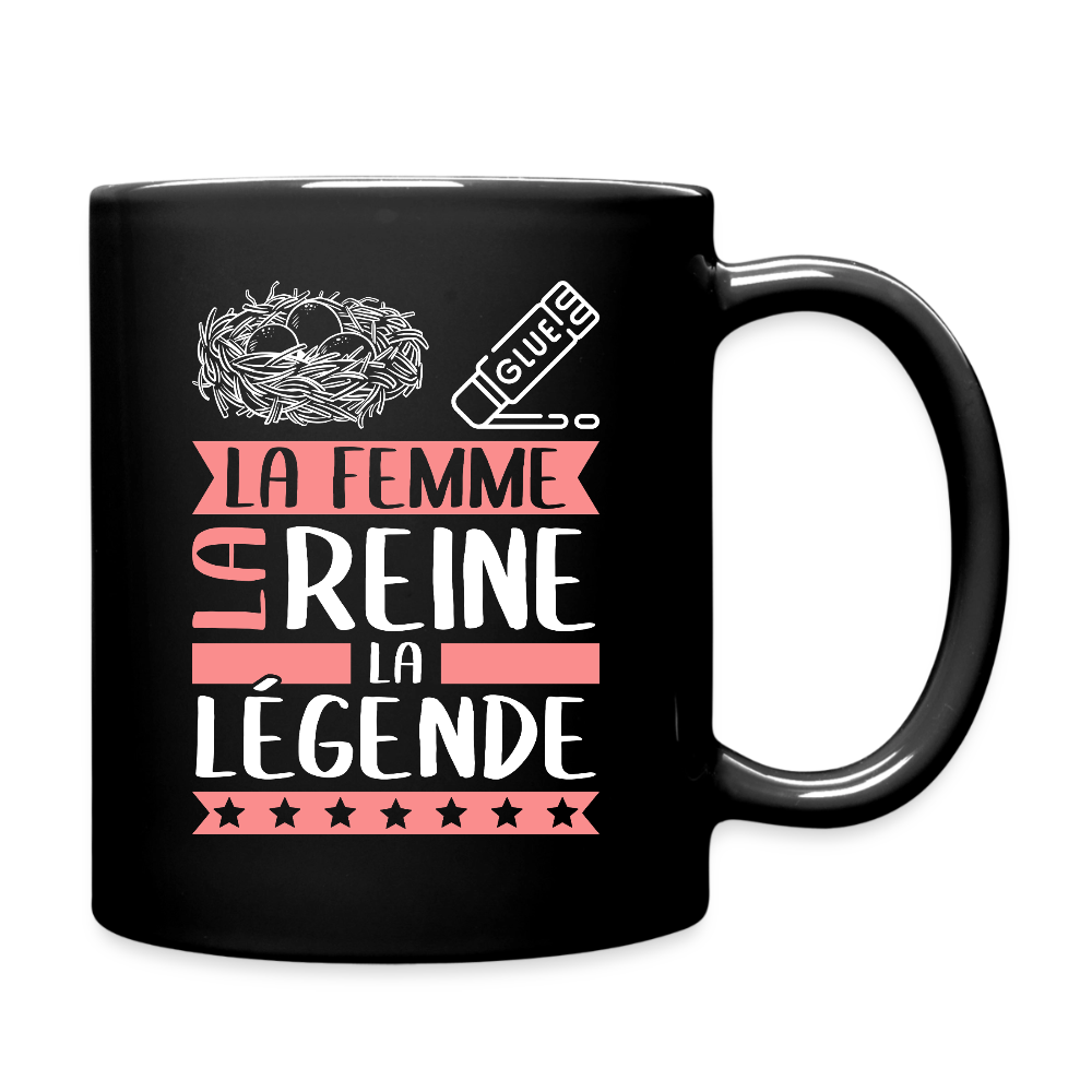 Mug uni Nicole rébus – La femme, la reine, la légende - noir