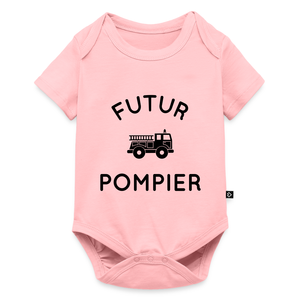 Body Bébé bio manches courtes - Futur pompier - rose