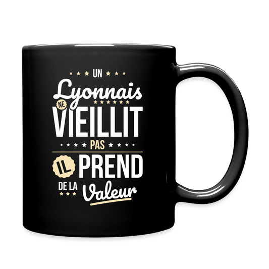 Mug uni - Un Lyonnais ne vieillit pas - noir