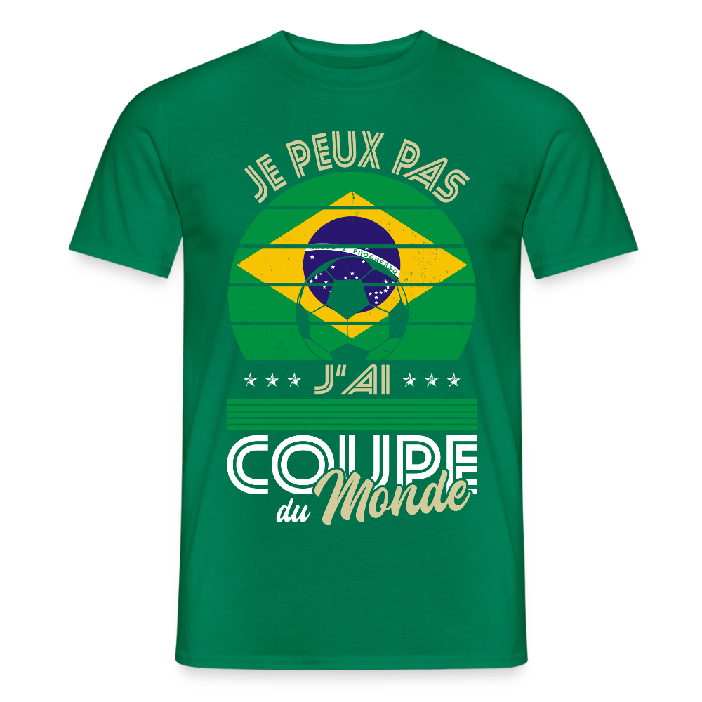 T-shirt Homme - Je peux pas j'ai Coupe du Monde - Brésil - vert