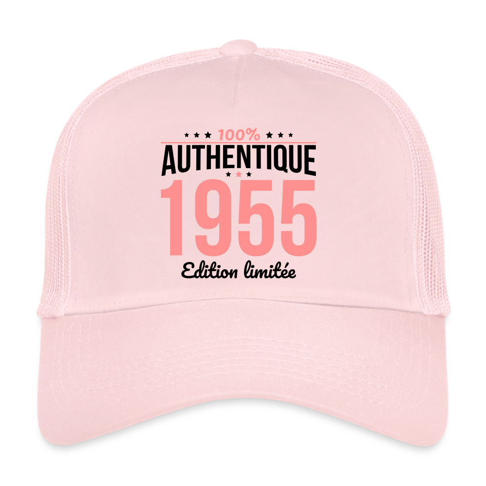 Casquette Trucker - Anniversaire 70 Ans - 100% Authentique 1955 - rose pâle