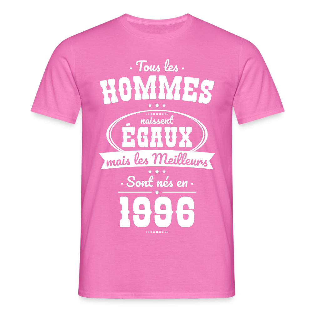 T-shirt anniversaire homme 30 ans – Les meilleurs sont nés en 1996 - rose
