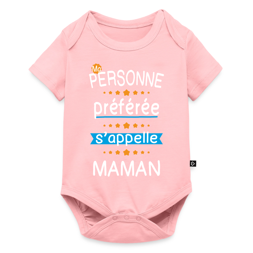 Body bébé bio manches courtes - Personne préférée Maman - rose