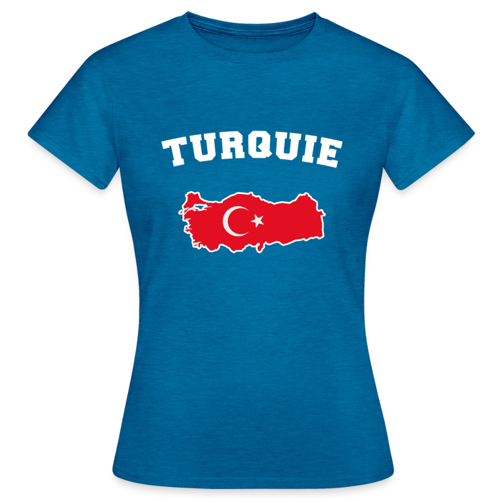 T-shirt Femme - Turquie - bleu saphir antique chiné