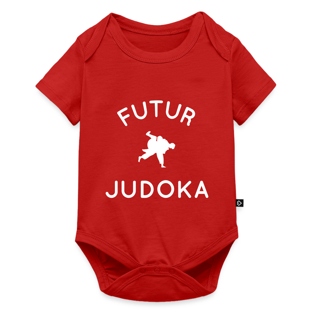 Body Bébé bio manches courtes - Futur judoka - rouge