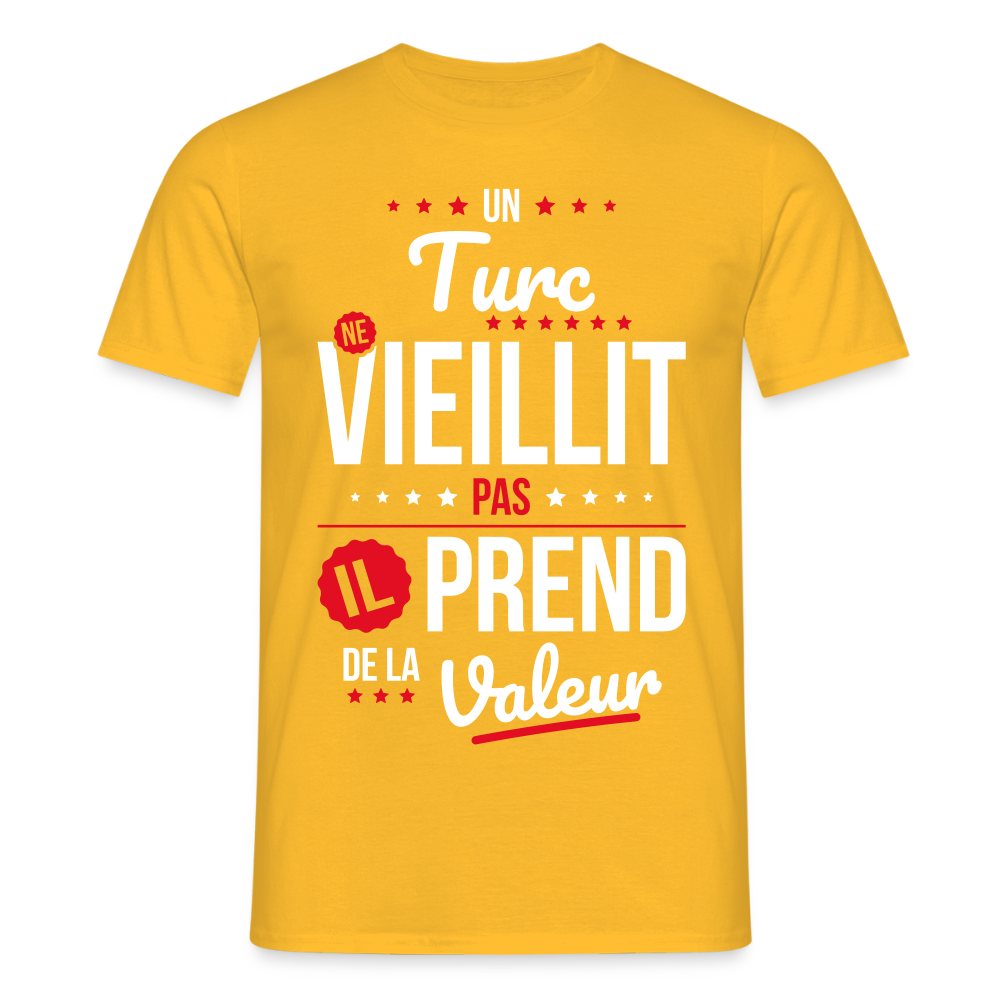 T-shirt Homme - Un Turc ne vieillit pas - jaune