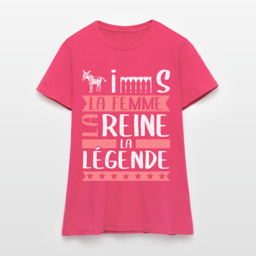 T-shirt femme Agnès rébus – La femme, la reine, la légende - rose azalée