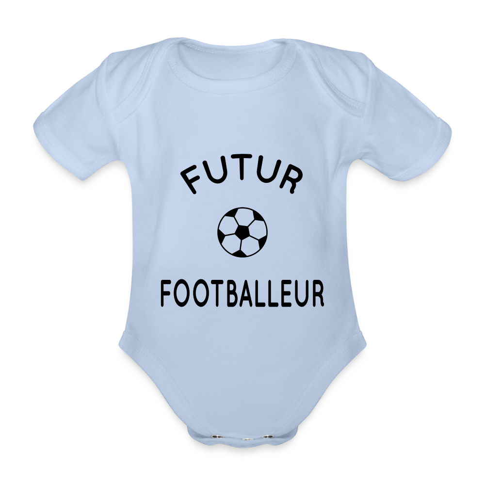 Body Bébé bio manches courtes - Futur footballeur - ciel