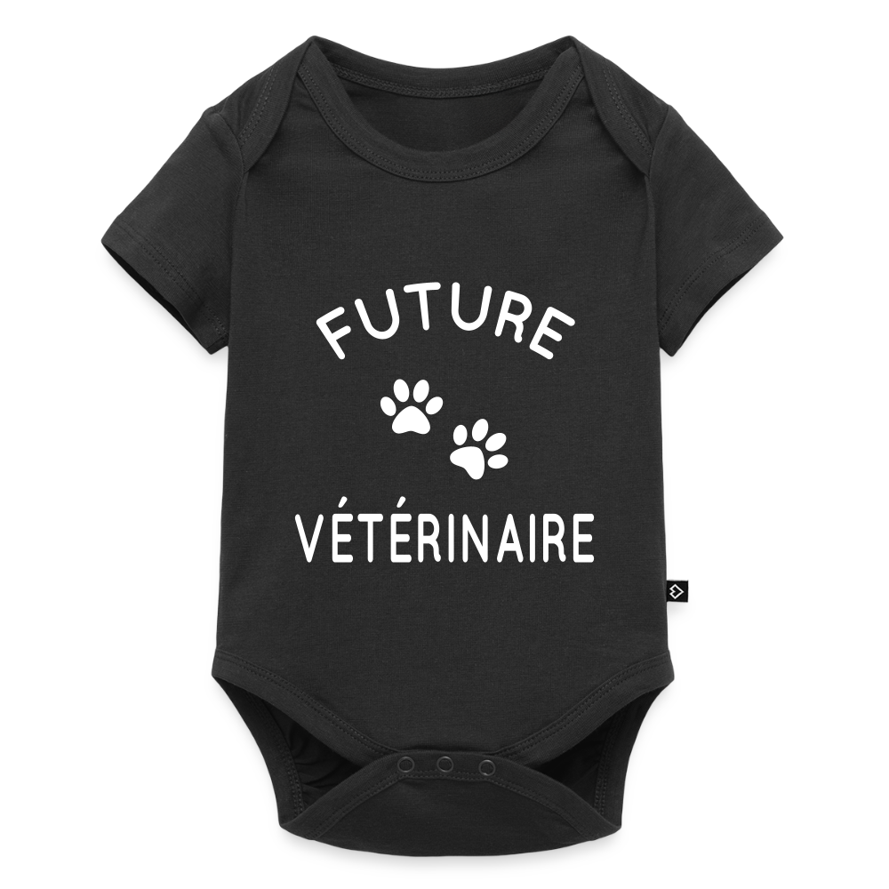 Body Bébé bio manches courtes - Future vétérinaire - noir