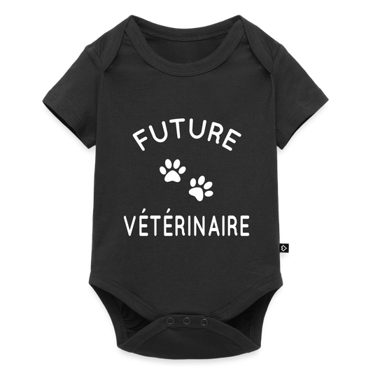 Body Bébé bio manches courtes - Future vétérinaire - noir