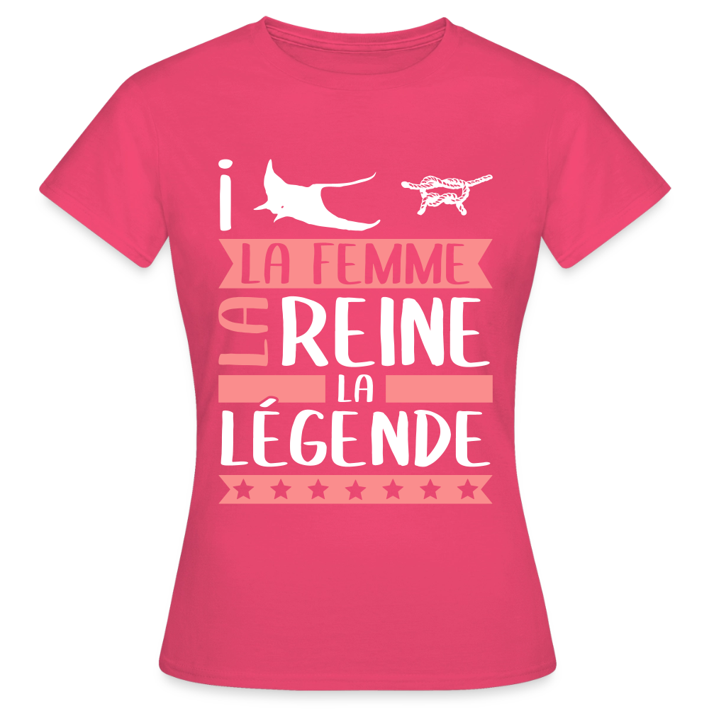 T-shirt femme Irène rébus – La femme, la reine, la légende - rose azalée