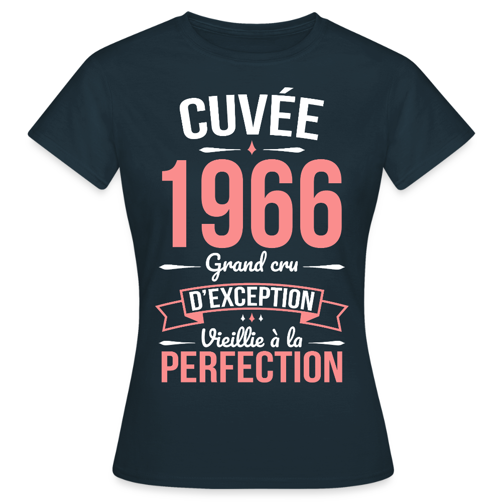 T-shirt anniversaire femme 60 ans – Cuvée 1966, Grand cru d’exception - marine