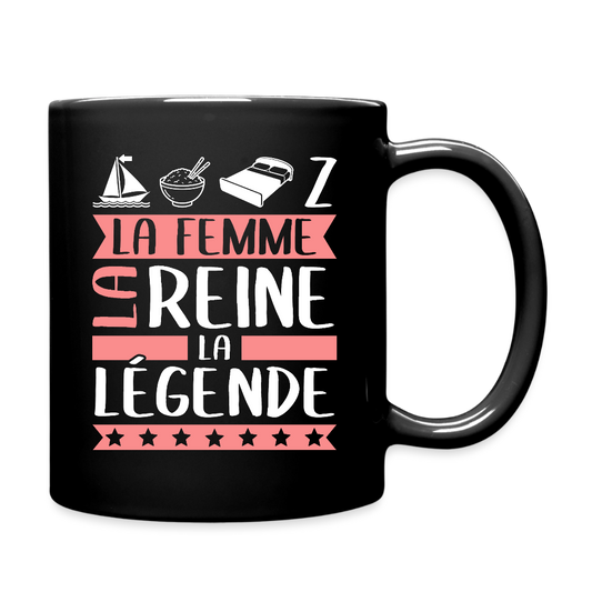 Mug uni Marie-Lise rébus – La femme, la reine, la légende - noir