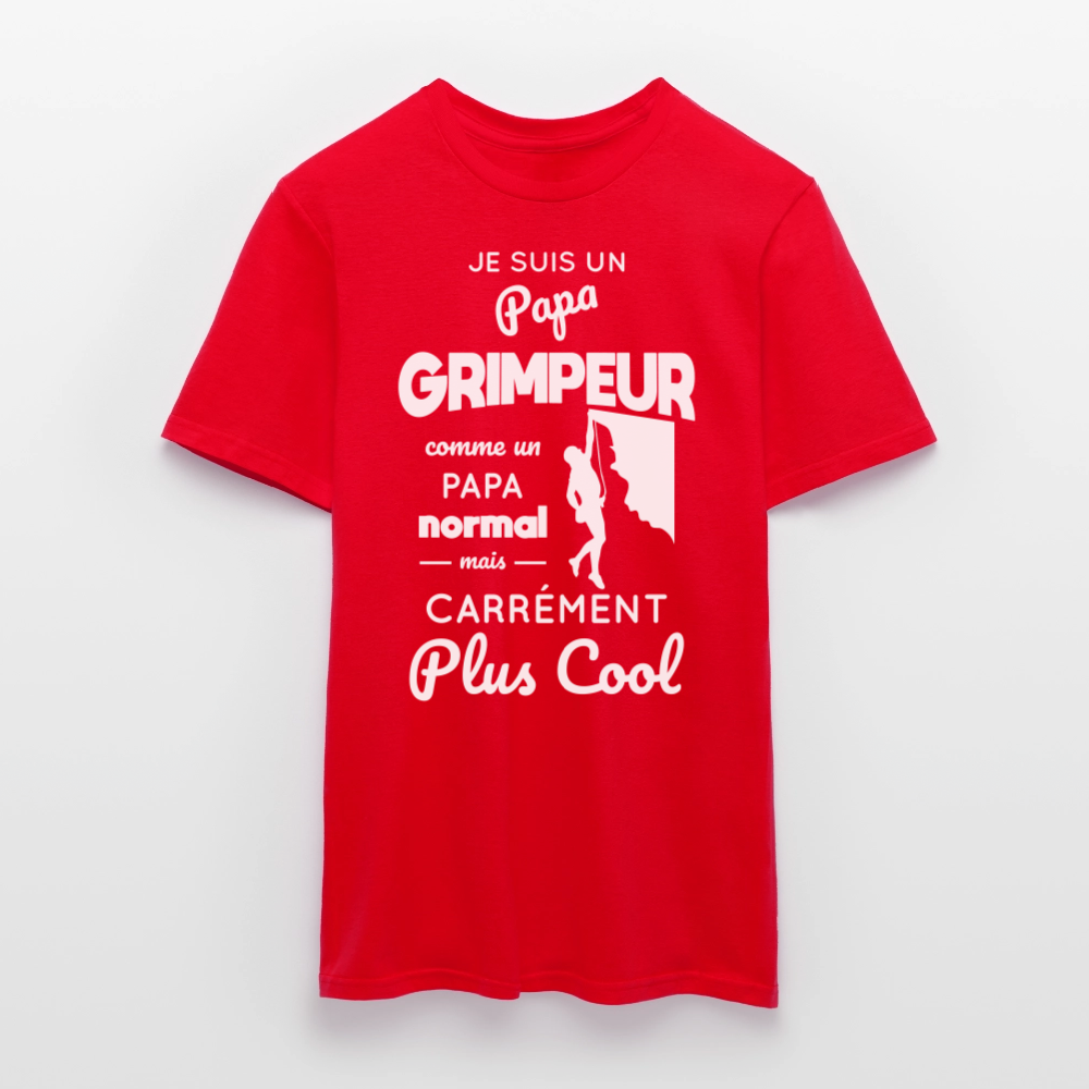 T-shirt Homme - Papa grimpeur plus cool - rouge