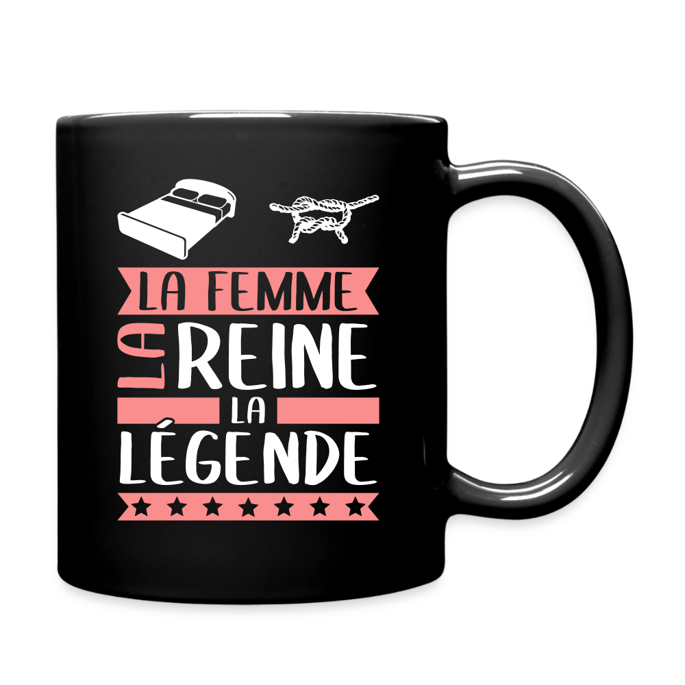 Mug uni Line rébus – La femme, la reine, la légende - noir