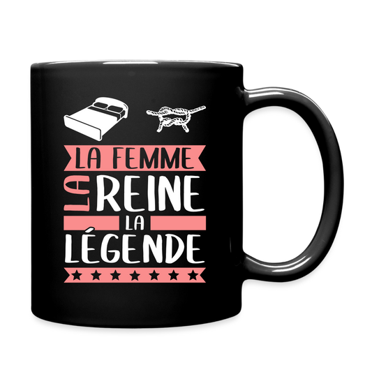 Mug uni Line rébus – La femme, la reine, la légende - noir