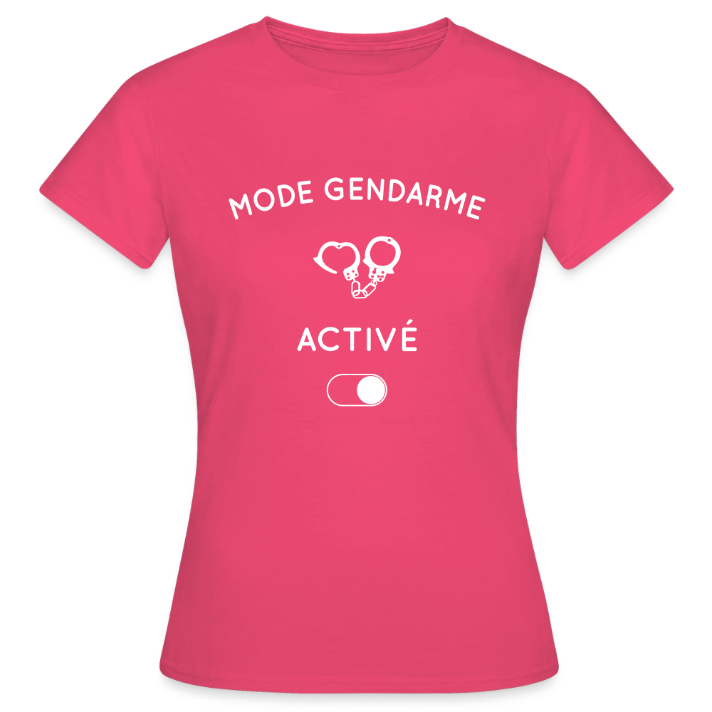 T-shirt Femme - Mode gendarme activé - rose azalée