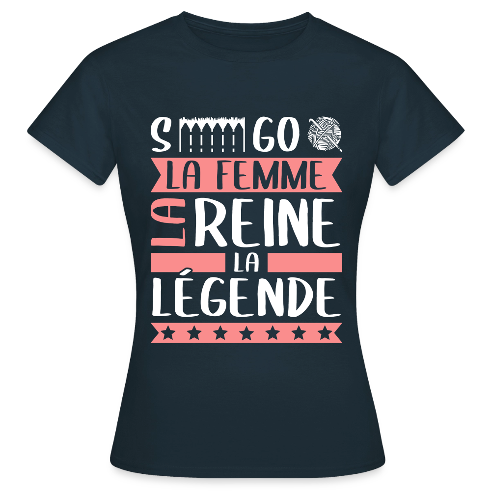 T-shirt femme Ségolène rébus – La femme, la reine, la légende - marine