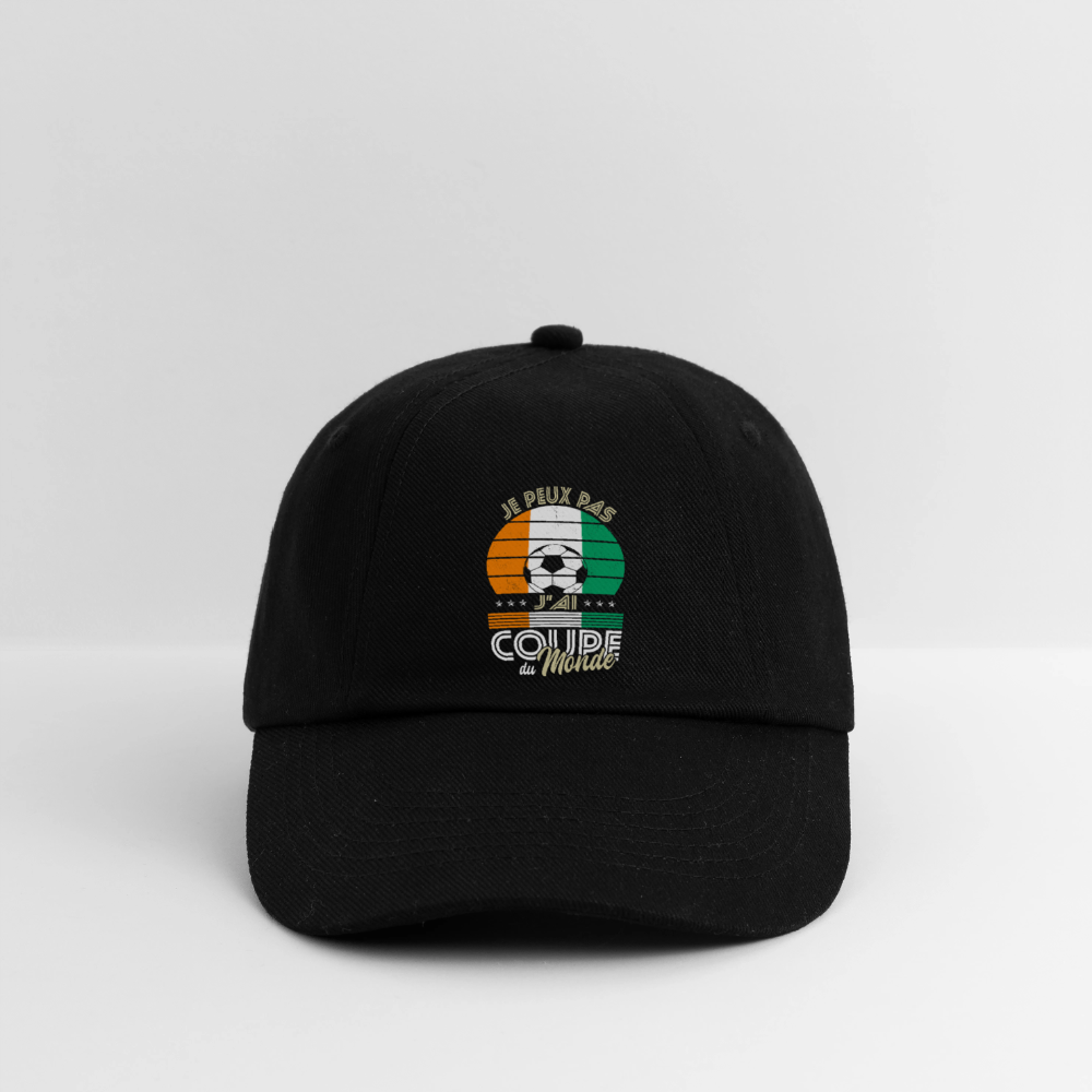 Casquette classique - Je peux pas j'ai Coupe du Monde - Côte d’Ivoire - noir/noir