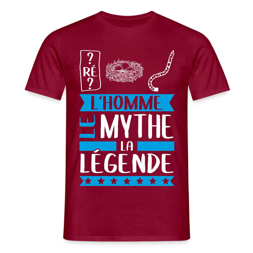 T-shirt homme Dominique rébus – L’homme, le mythe, la légende - rouge brique