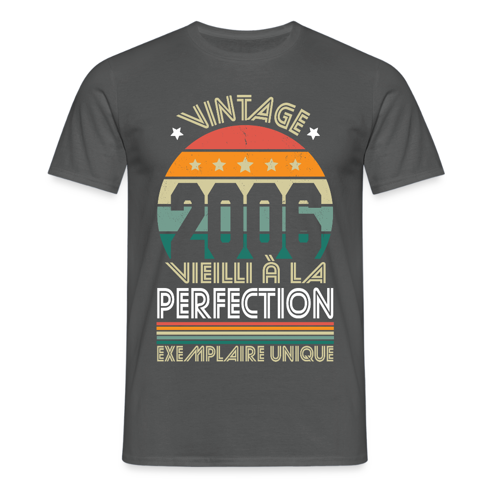 T-shirt anniversaire homme 20 ans – Vintage 2006 - Exemplaire unique - charbon