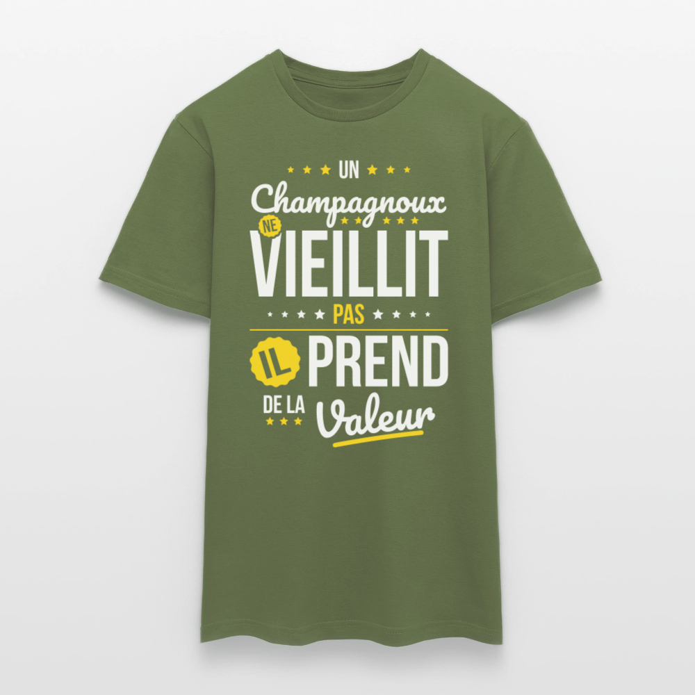 T-shirt Homme - Un Champagnoux ne vieillit pas - vert militaire