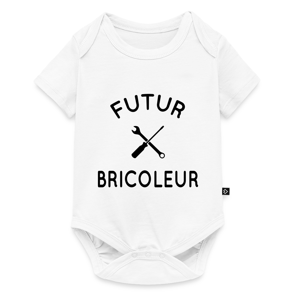 Body Bébé bio manches courtes - Futur bricoleur - blanc